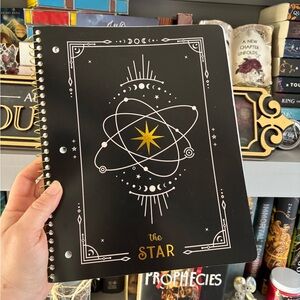 Celestial 'The Star' Spiral Notebook - Black, White & Gold
